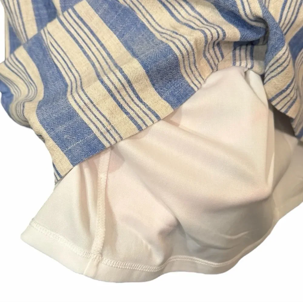 Torrid Blue and Cream Striped Skirt